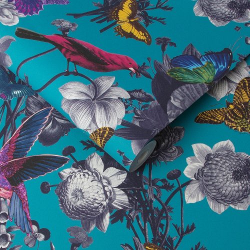 Graham & Brown Jardin Teal Wallpaper Roll