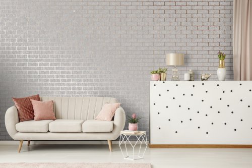 Superfresco Milan Brick Rose Gold Wallpaper 106522