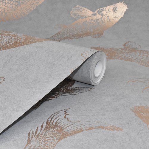 Graham & Brown Pisces Slate Grey Wallpaper 106626