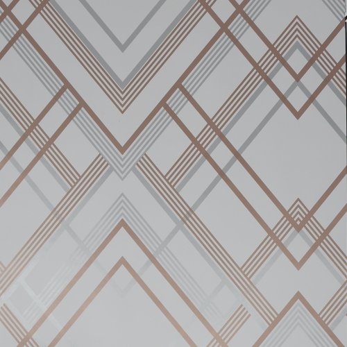 Graham & Brown Ritz  Grey and Rose Gold Wallpaper 107745