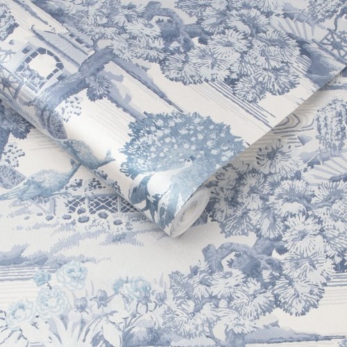 Graham & Brown Edo Toile Blue Wallpaper Roll