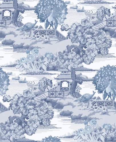 Graham & Brown Edo Toile Blue Wallpaper