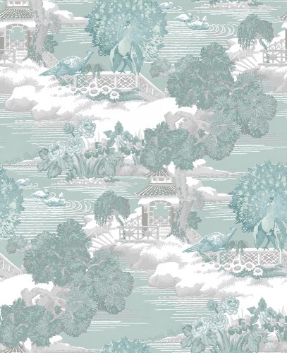 Graham & Brown Edo Toile Blue Wallpaper