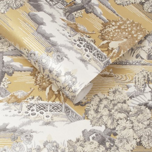 Graham & Brown Edo Toile Mustard Wallpaper Roll