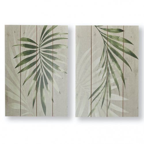 Peaceful Palm Leaves Wooden Print