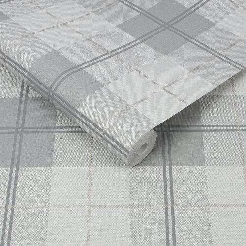 Heritage Tweed Grey Tartan Wallpaper