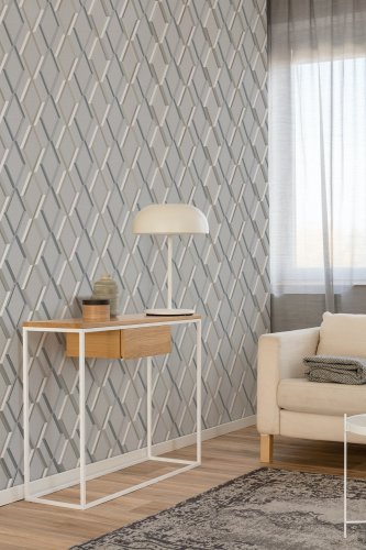 Superfresco Easy Prestige Geo Grey Wallpaper 108607