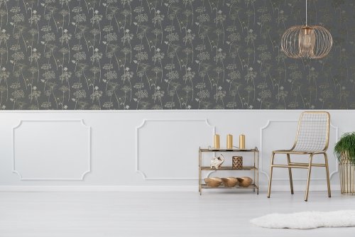 Superfresco Wild Flower Charcoal Wallpaper 108608