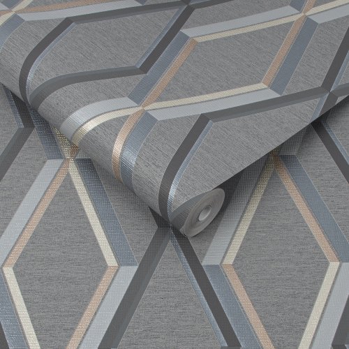 Superfresco Easy Prestige Geo Charcoal Wallpaper 108611