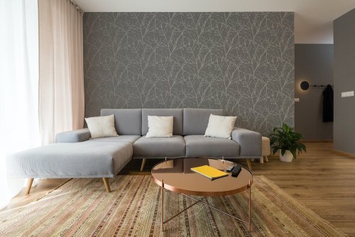 Superfresco Easy Innocence Copper Charcoal Wallpaper 108612