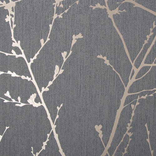 Superfresco Easy Innocence Copper Charcoal Wallpaper 108612