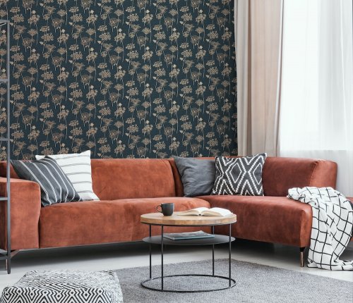 Superfresco Wild Flower Navy Wallpaper