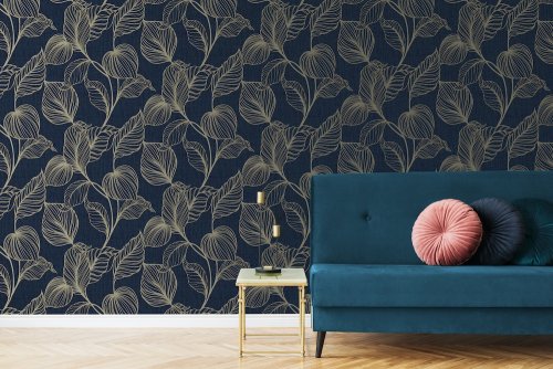 Graham and Brown Royal Palm Sapphire Wallpaper 111302