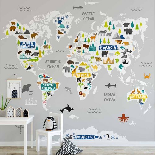 World Map Wall Mural