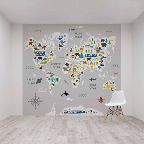 World Map Wall Mural