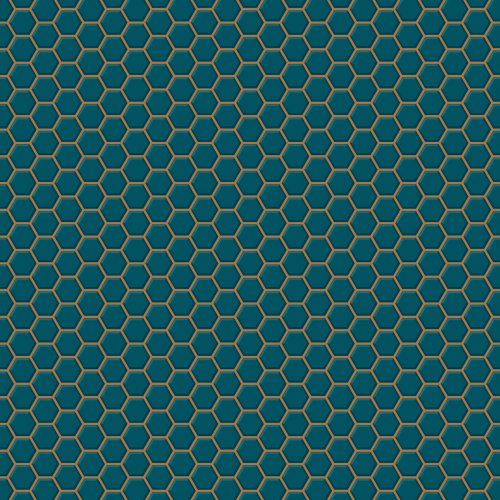 Contour Antibac Hexagon Lattice Teal Wallpaper 112651