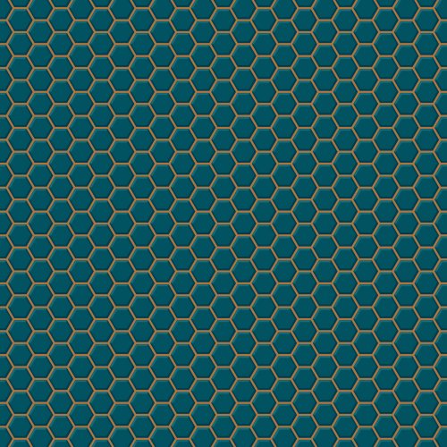 Contour Antibac Hexagon Lattice Teal Wallpaper 112651