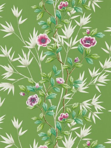 Harlequin X Diane Hill Lady Alford Apple & Magenta Wallpaper Long