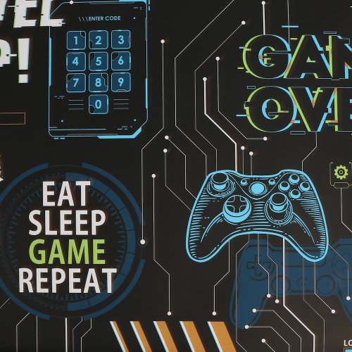 Fresco Game Over Black/Multi Wallpaper 113258