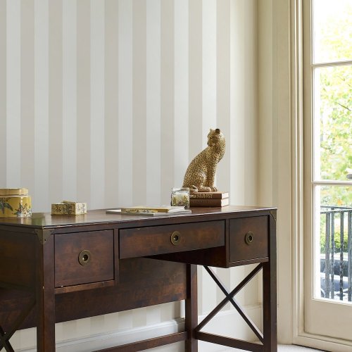 Laura Ashley Lille Pearlescent Stripe Linen Wallpaper 113337