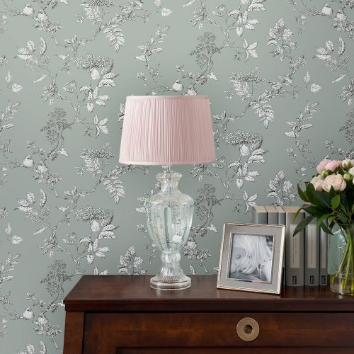 Laura Ashley Elderwood Duck Egg Wallpaper 113345