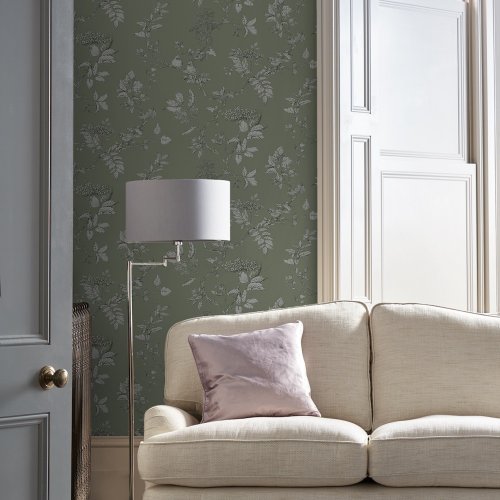 Laura Ashley Elderwood Sage Wallpaper 113348