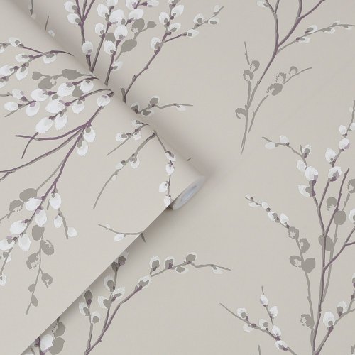 Laura Ashley Pussy Willow Natural Wallpaper 113358