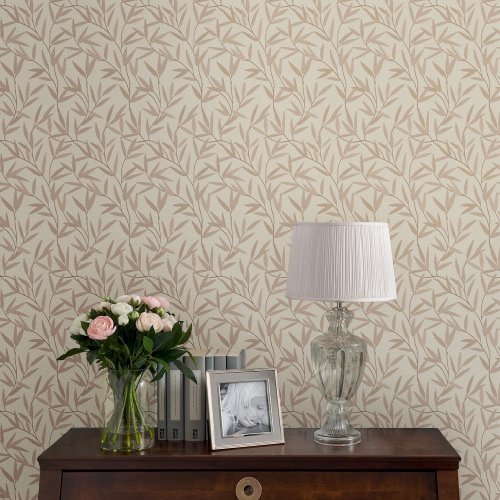 Laura Ashley Willow Leaf Natural Wallpaper