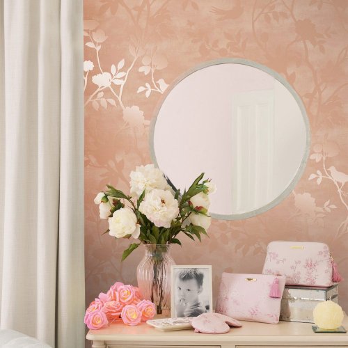 Laura Ashley Eglantine Silhouette Blush Wallpaper 113374