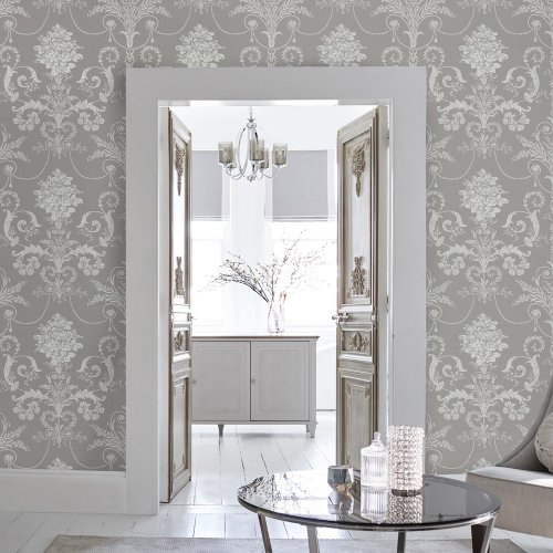Laura Ashley Josette Steel Wallpaper 113383