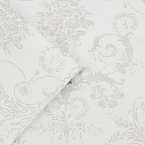 Laura Ashley Josette Dove Grey/White Wallpaper 113385