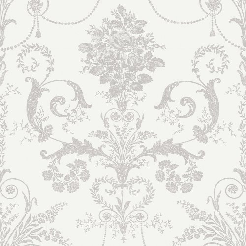 Laura Ashley Josette Dove Grey/White Wallpaper 113385