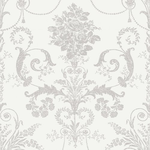 Laura Ashley Josette Dove Grey/White Wallpaper 113385