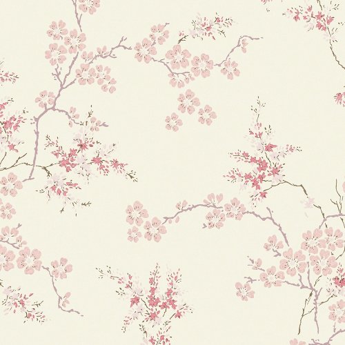 Laura Ashley Oriental Blossom Blush Wallpaper 113388