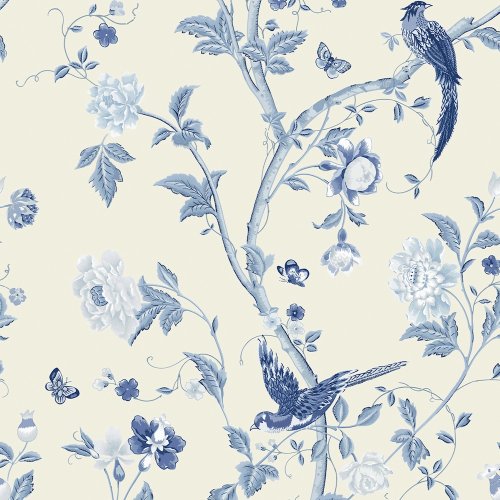 Laura Ashley Summer Palace Royal Blue Wallpaper 113390