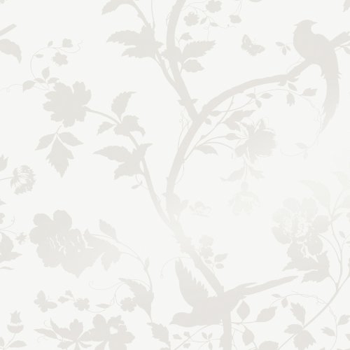 Laura Ashley Oriental Garden Pearlescent White Wallpaper 113391