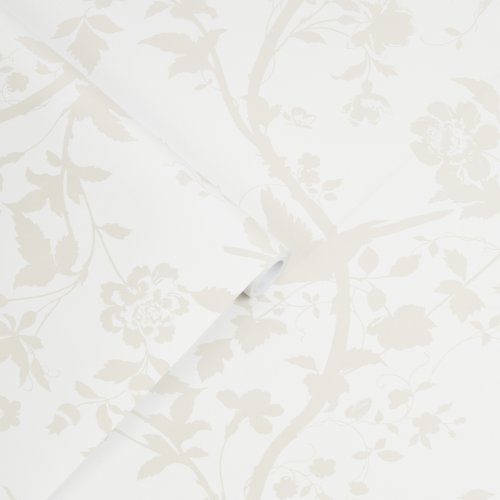 Laura Ashley Oriental Garden Pearlescent White Wallpaper 113391