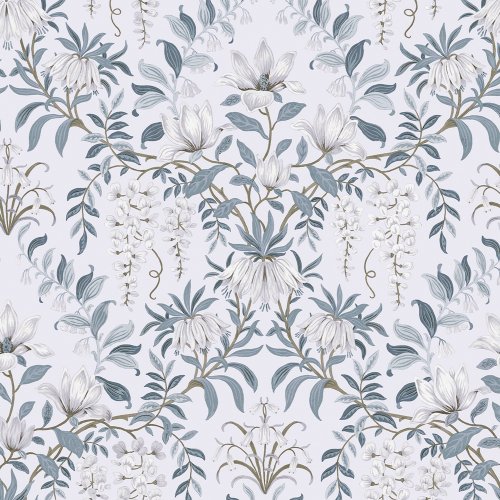 Laura Ashley Parterre Off White/Seaspray Wallpaper 113405