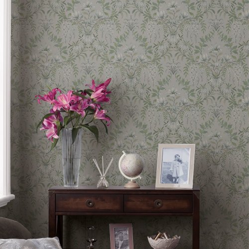 Laura Ashley Parterre Sage Wallpaper Room