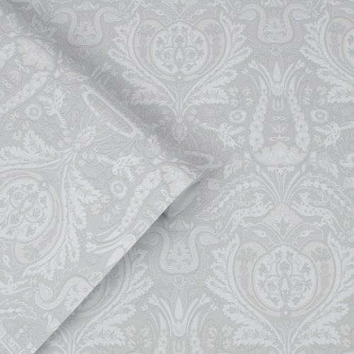 Laura Ashley Heraldic Damask Slate Grey Wallpaper 113410