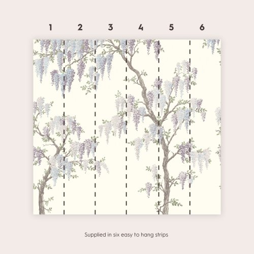 Laura Ashley Wisteria Garden Pale Iris Wall Mural 113412