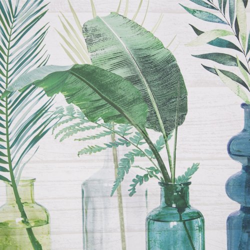 Tropical Palm Bottles Canvas