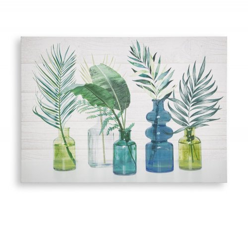 Tropical Palm Bottles Canvas