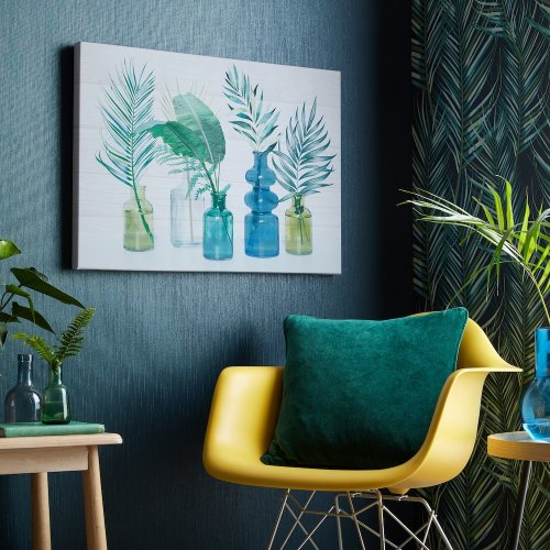 Tropical Palm Bottles Canvas