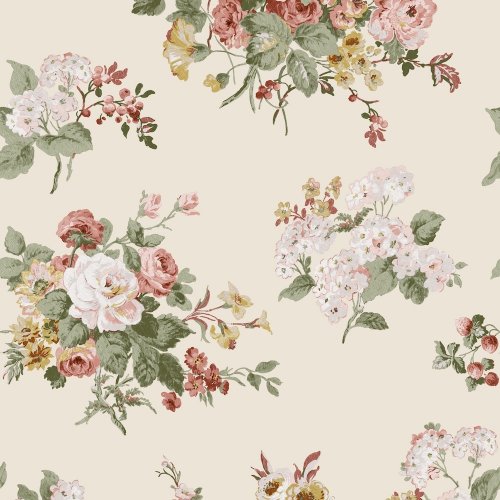 Laura Ashley Rosemore Pale Sable Wallpaper 114897