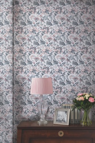 Laura Ashley Portia Pale Slate Wallpaper 114909