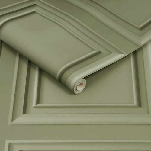 Fresco Wood Panel Sage Green Wallpaper Roll