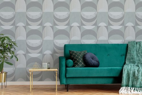 Graham & Brown Seamless Geo Mint Wallpaper 115097