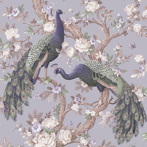 Laura Ashley Belverdere Pale Iris Wallpaper 115253