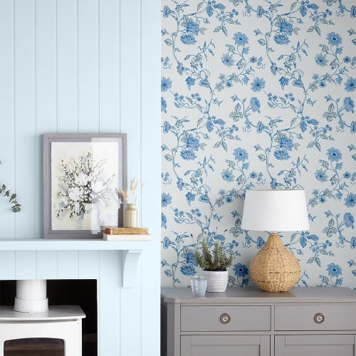 Laura Ashley Rambling Rector Blue Sky Wallpaper 115258